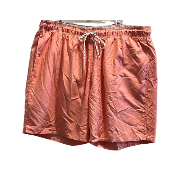 St. Johns Bay Mens 2XL Coral Escape 9" Swim Shorts Elastic Waistband UPF 50+